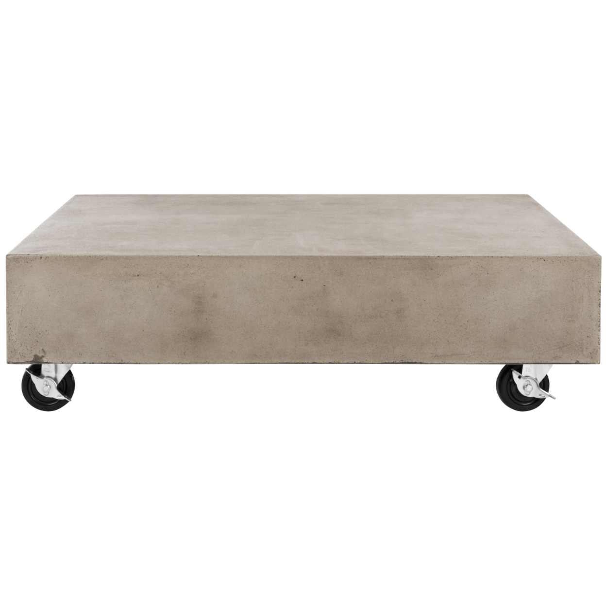 SAFAVIEH Outdoor Collection Gargon Concrete Coffee Table & Casters Dark Grey