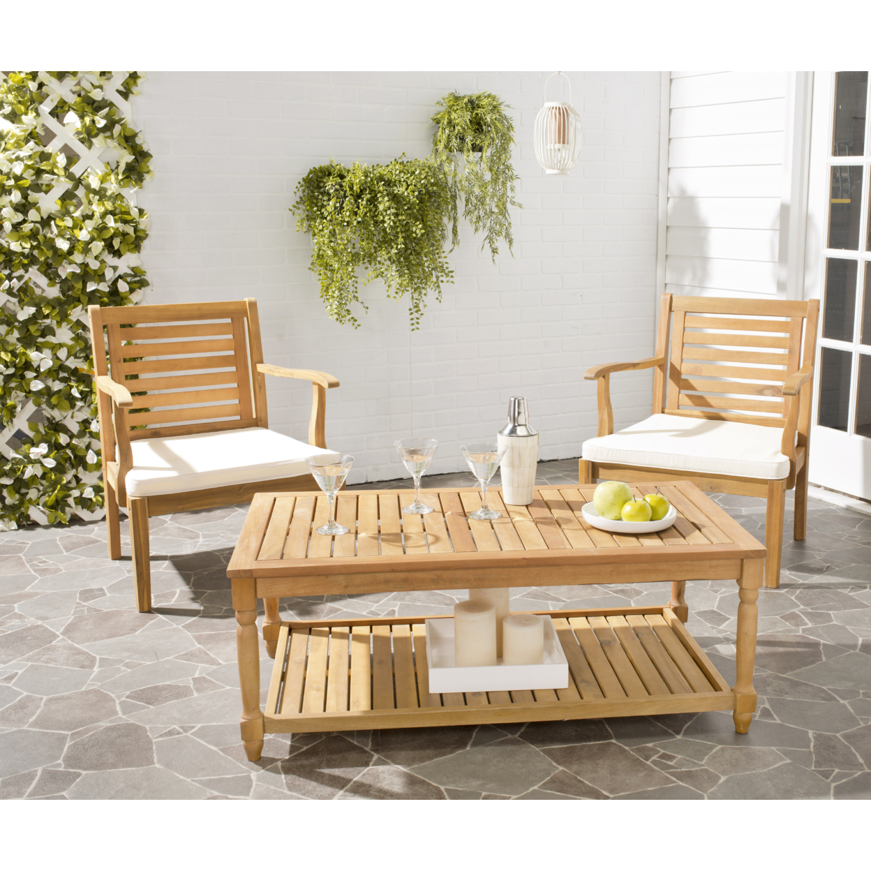 SAFAVIEH Outdoor Collection Oakley Coffee Table Natural