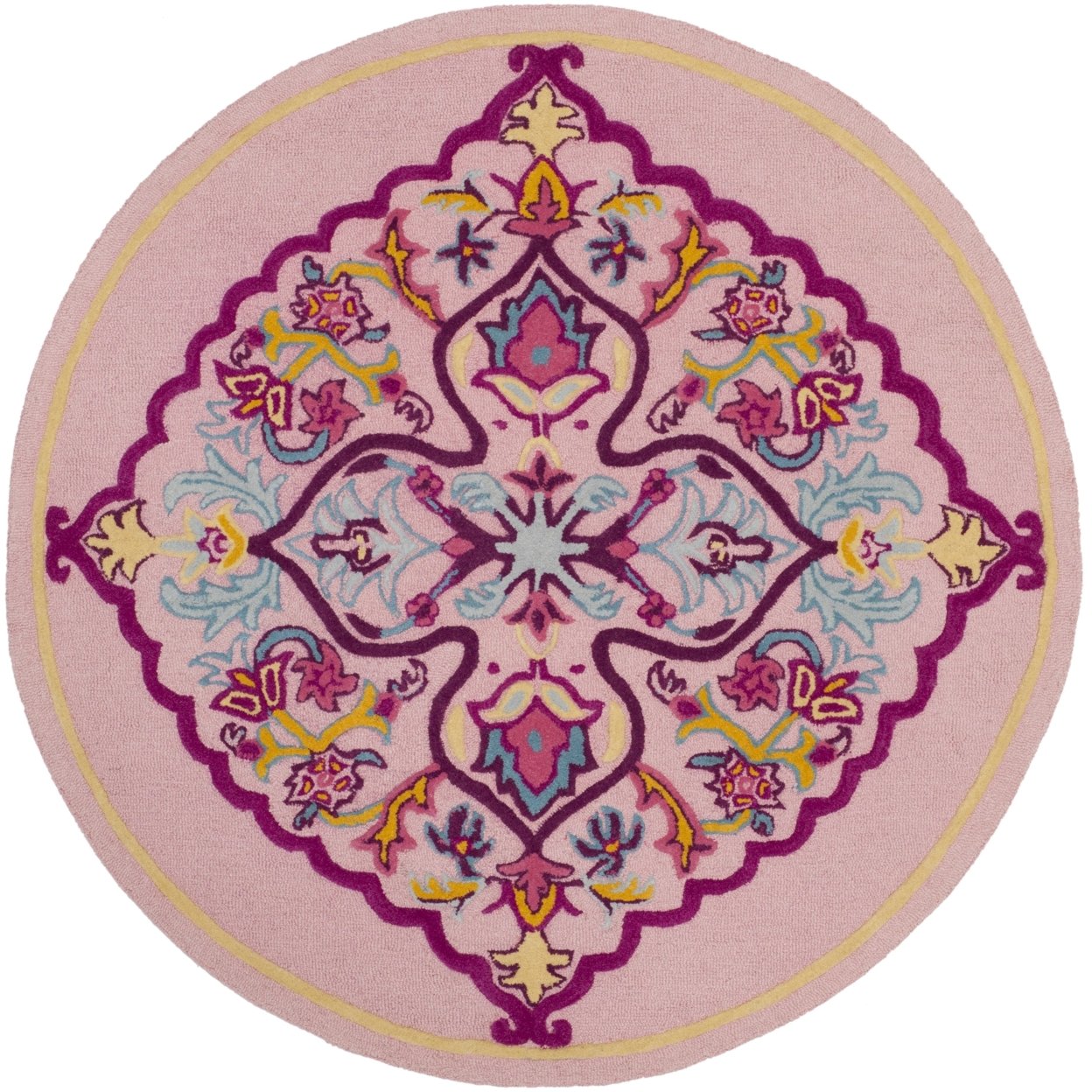 SAFAVIEH Bellagio BLG605A Handmade Pink / Multi Rug - 5' Round