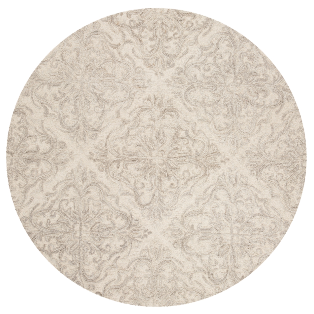 SAFAVIEH Blossom BLM103A Handmade Ivory / Grey Rug - 8' Round