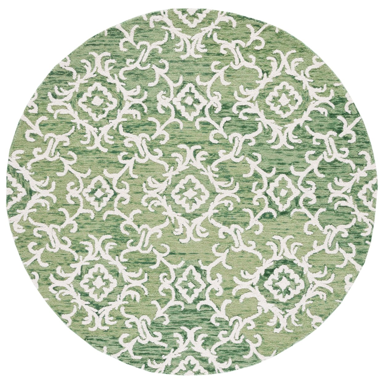 SAFAVIEH Blossom BLM104Y Handmade Green / Ivory Rug - 6' Round