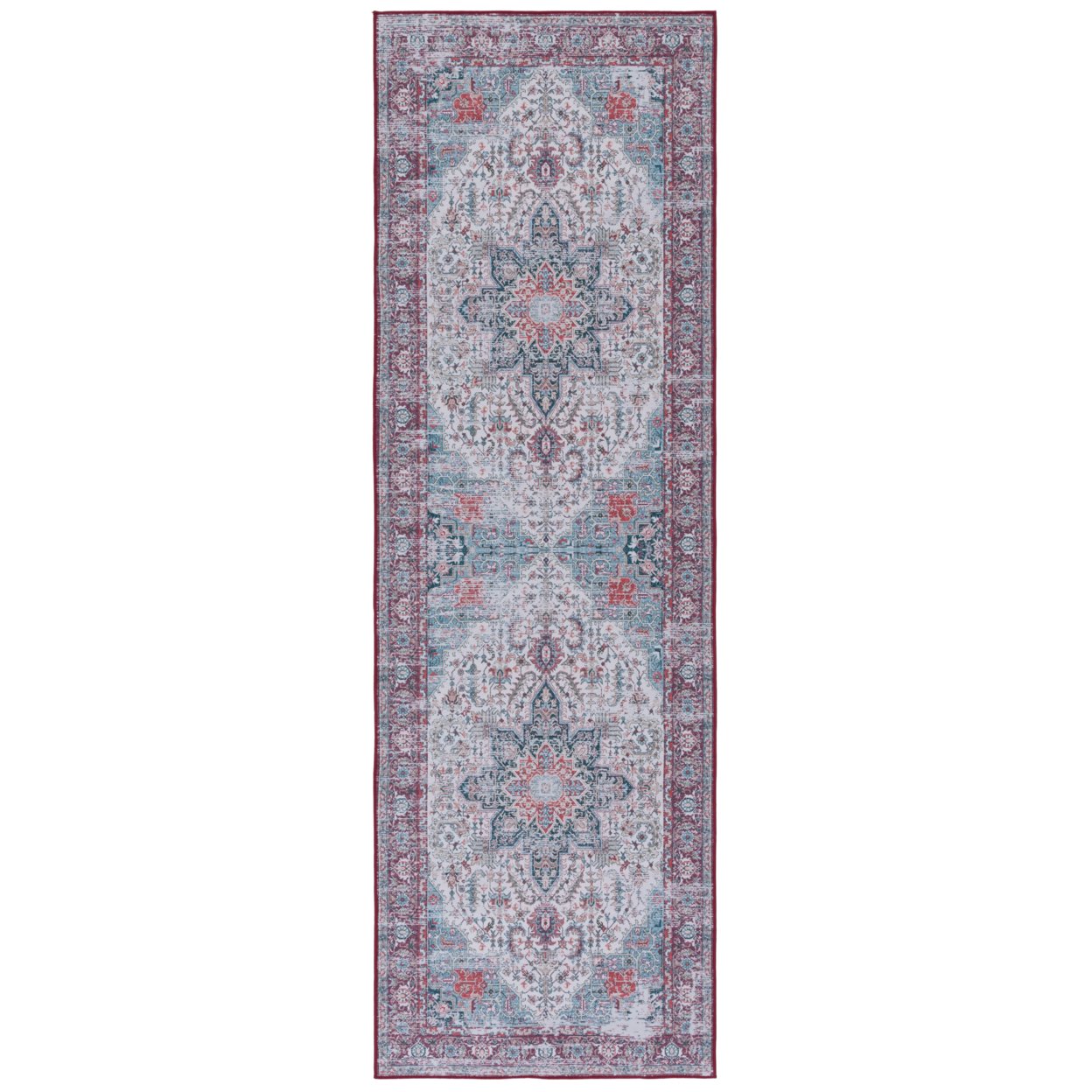 SAFAVIEH Tucson Collection TSN113A Ivory / Red Rug - 2' 6 X 8'