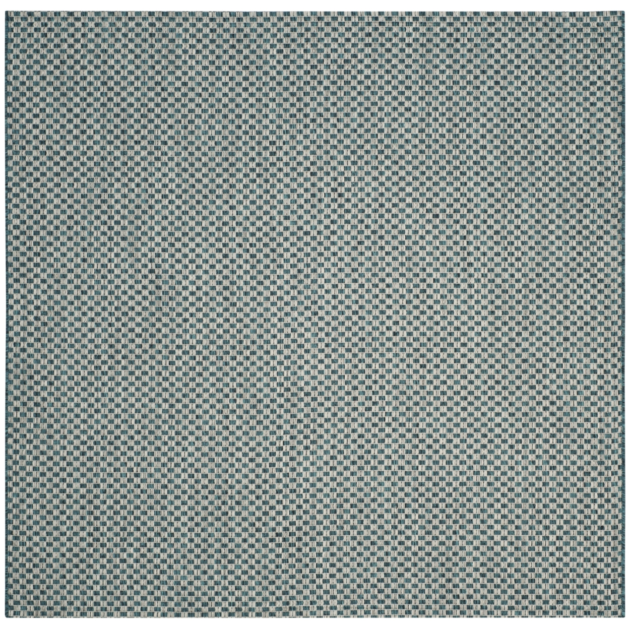 SAFAVIEH Outdoor CY8653-37221 Courtyard Turquoise / Light Grey Rug - 5' 3 Square
