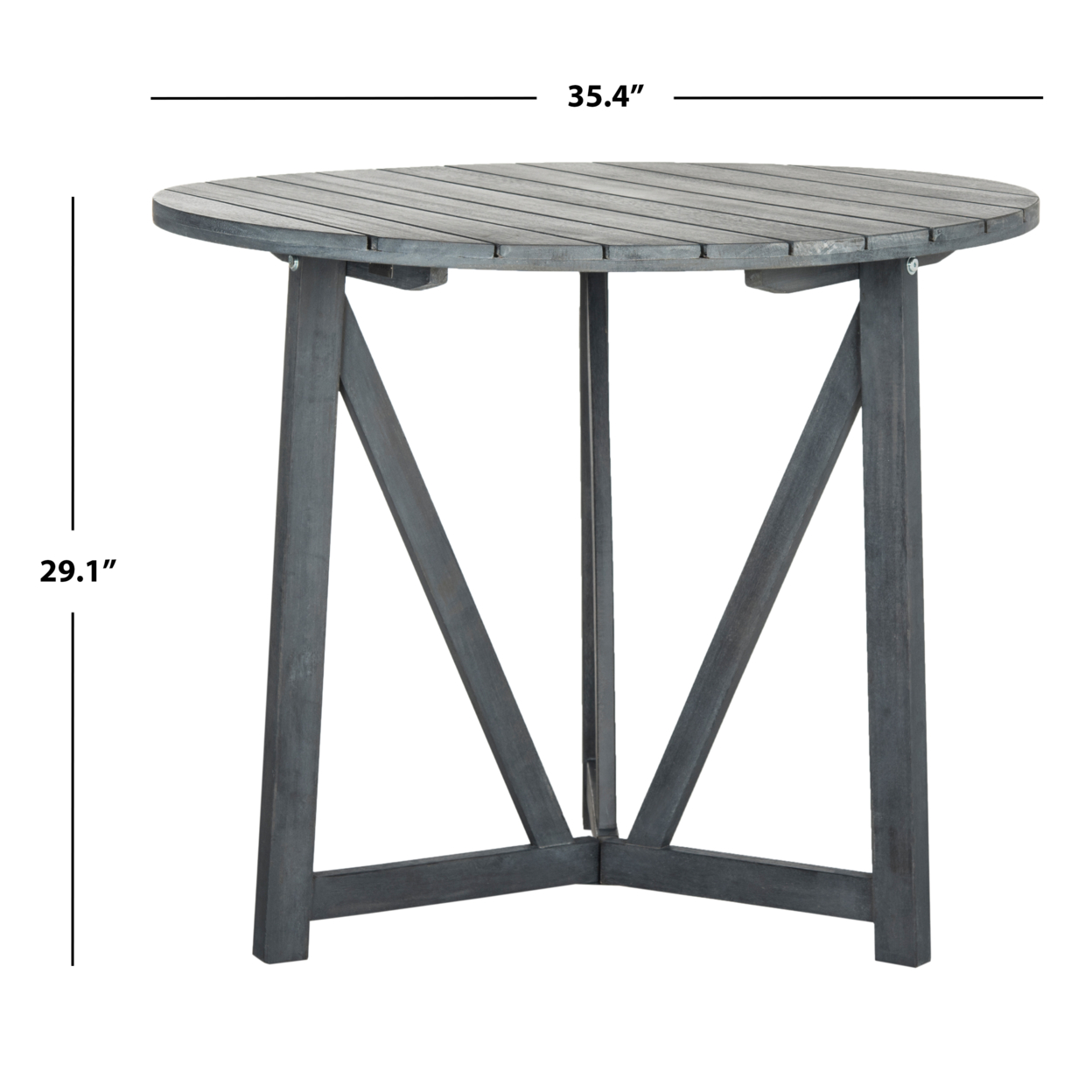 SAFAVIEH Outdoor Collection Cloverdale Round Table Ash Grey