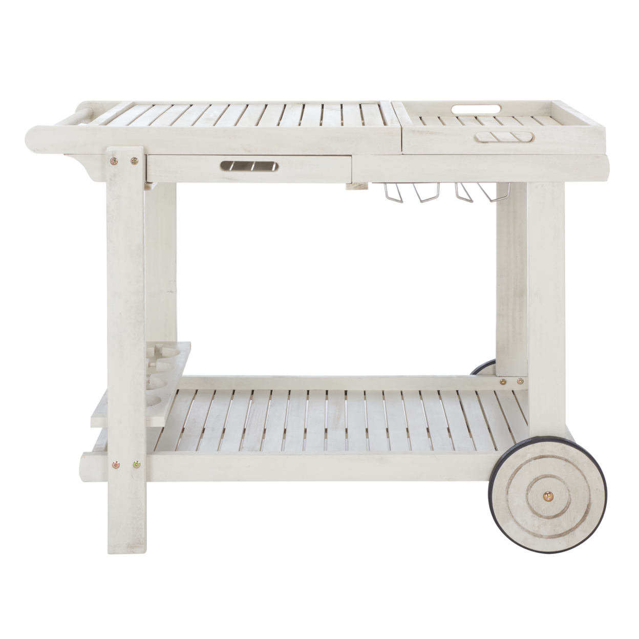 SAFAVIEH Outdoor Collection Orland Tea Trolley White