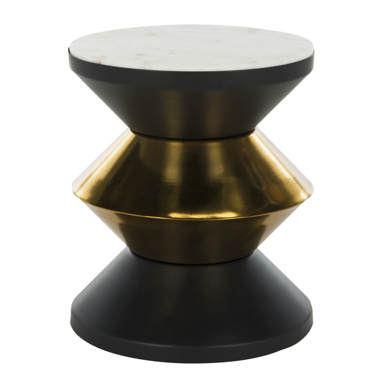 SAFAVIEH Azizi Stone Top Side Table Black / Gold