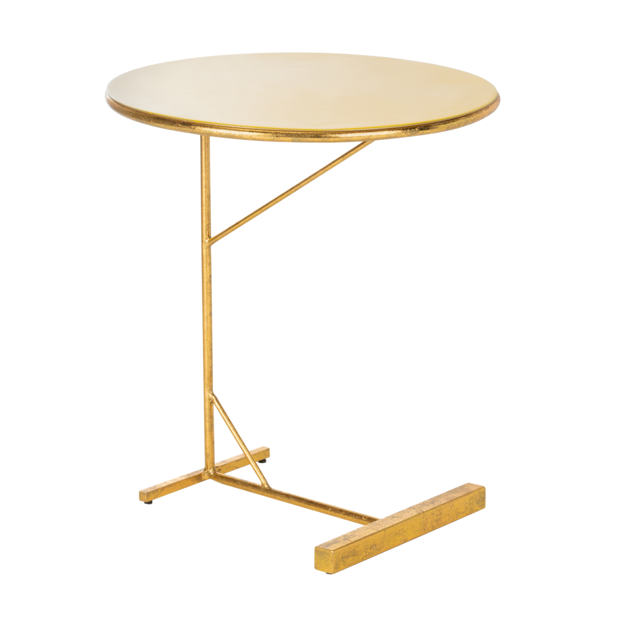 SAFAVIEH Sionne Round C Table Yellow / Gold