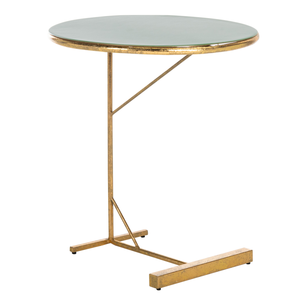 SAFAVIEH Sionne Round C Table Hunter Green / Gold