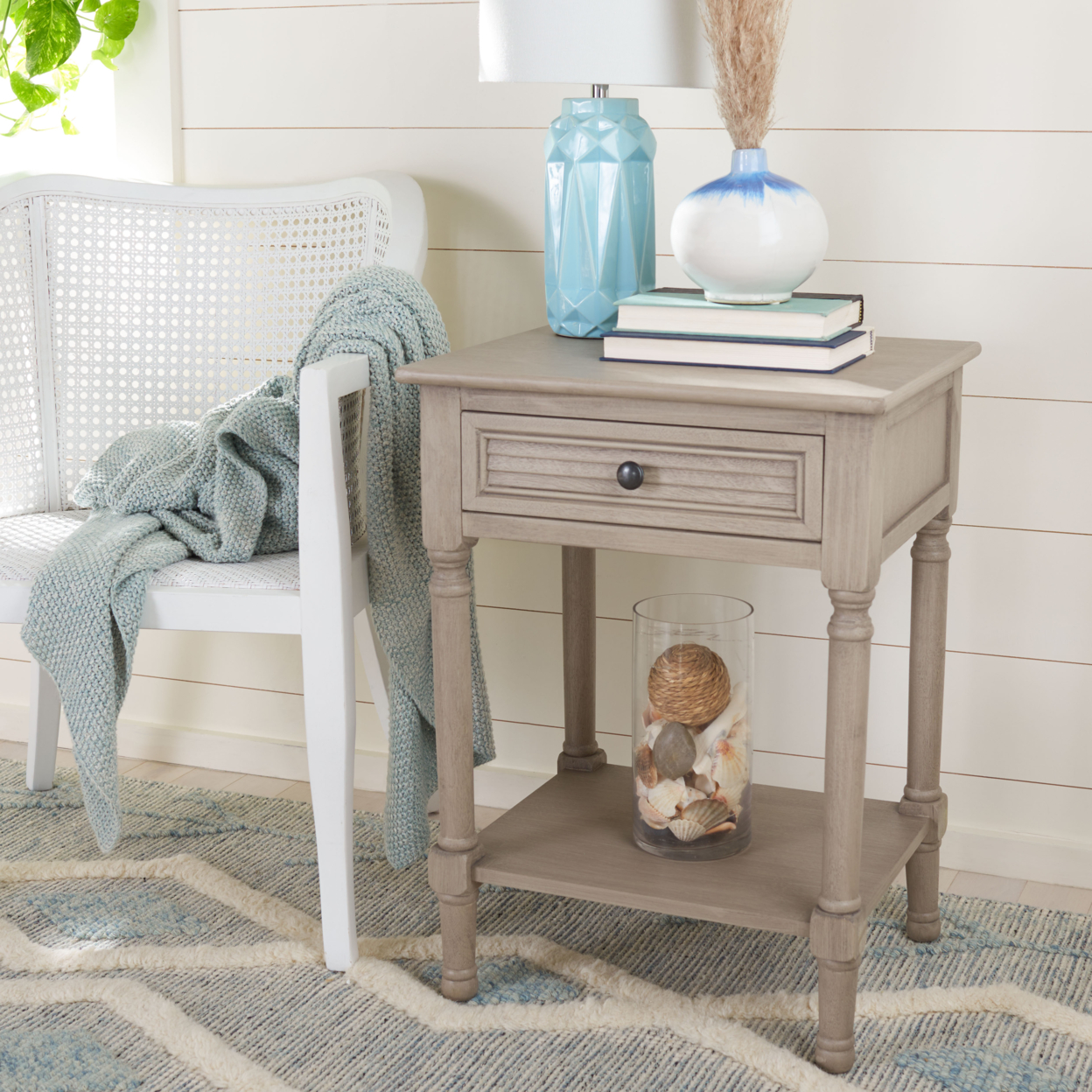 SAFAVIEH Tate 1-Drawer Accent Table Greige