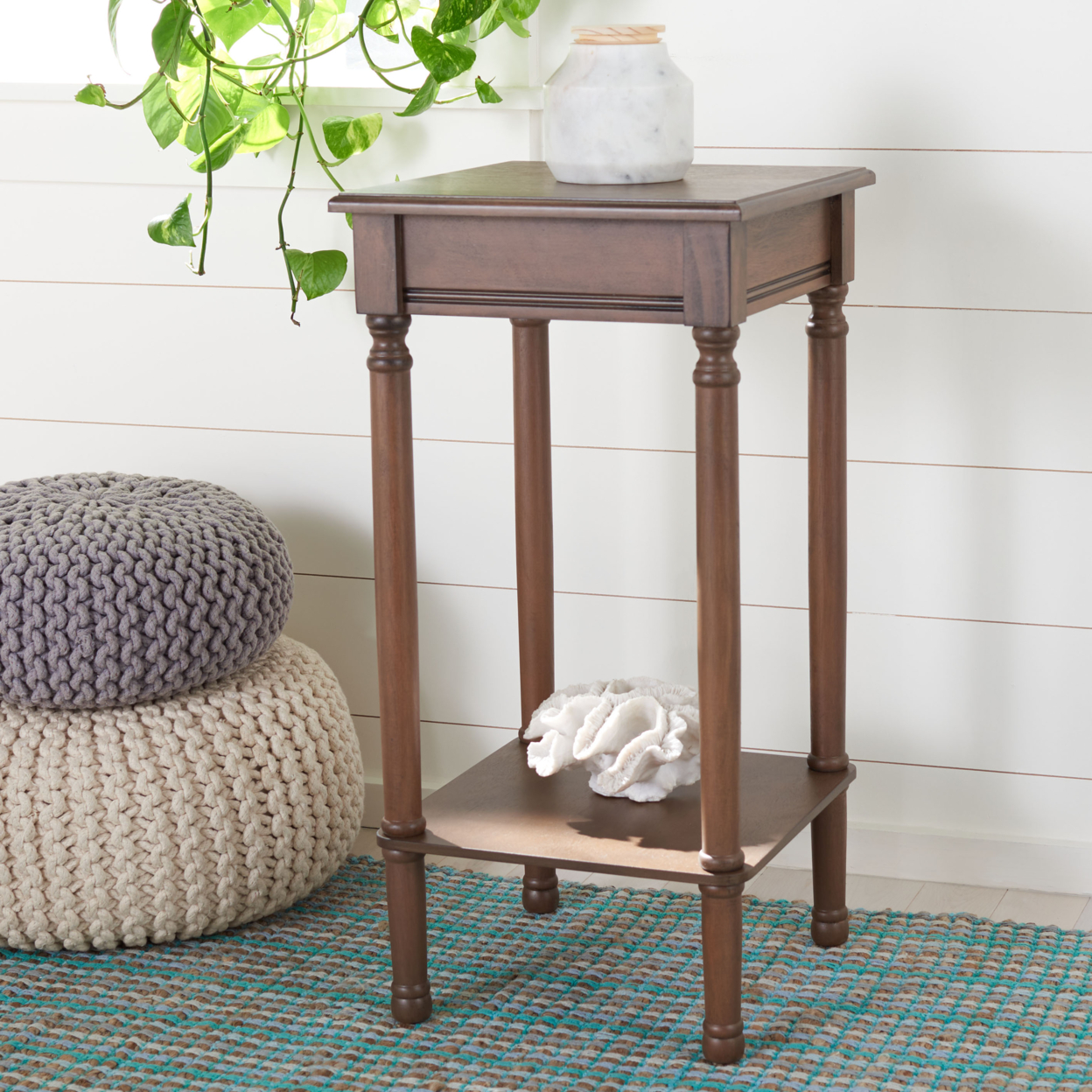 SAFAVIEH Tinsley Square Accent Table Brown