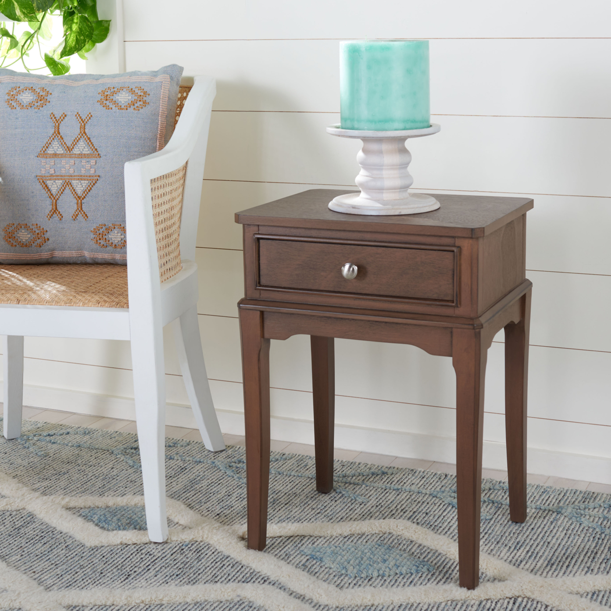 SAFAVIEH Opal 1-Drawer Accent Table Brown