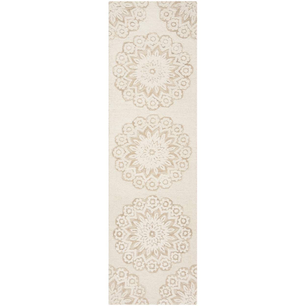 SAFAVIEH Blossom BLM108B Handmade Ivory / Beige Rug - 2' 3 X 6'