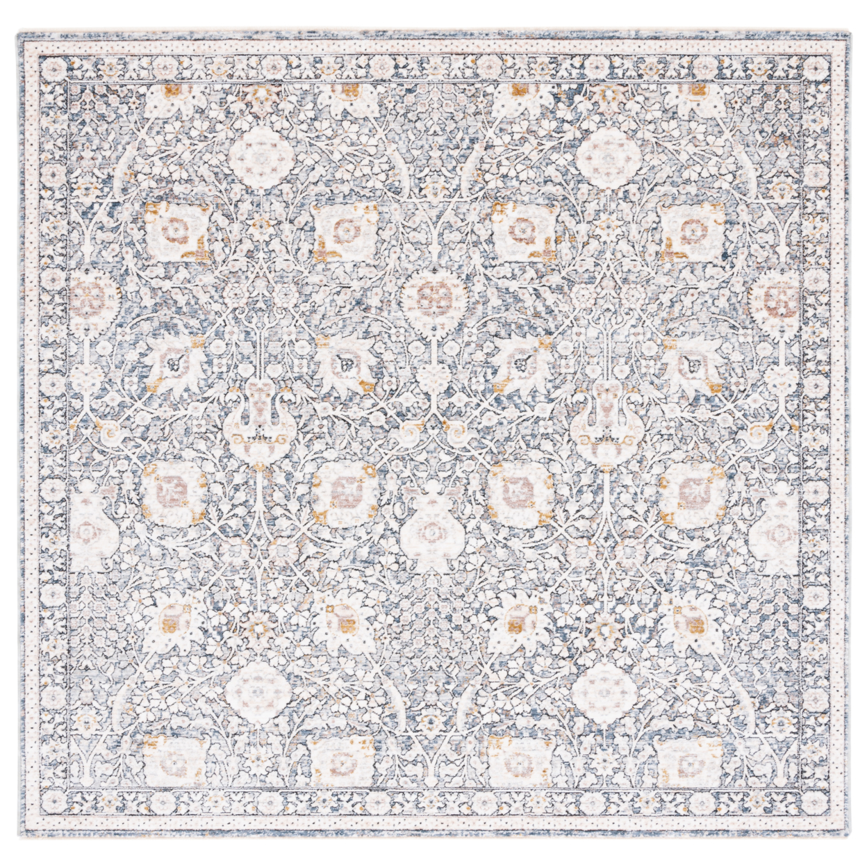 SAFAVIEH Moondust Collection MND650A Ivory / Grey Rug - 6' Square