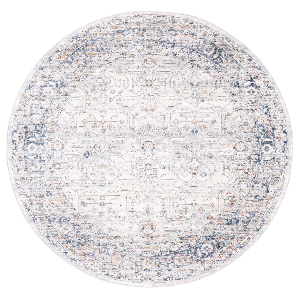 SAFAVIEH Moondust Collection MND656F Grey / Blue Rug - 6' Round