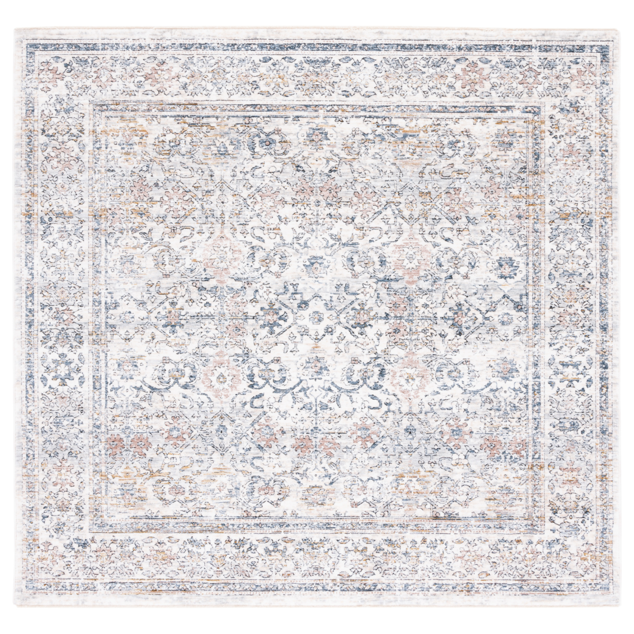 SAFAVIEH Moondust Collection MND664A Ivory / Blue Rug - 6' Square