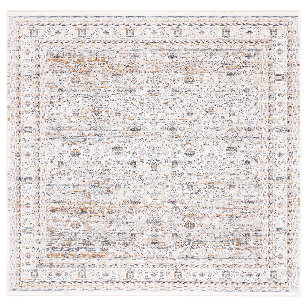 SAFAVIEH Moondust Collection MND660A Ivory / Grey Rug - 6' Square