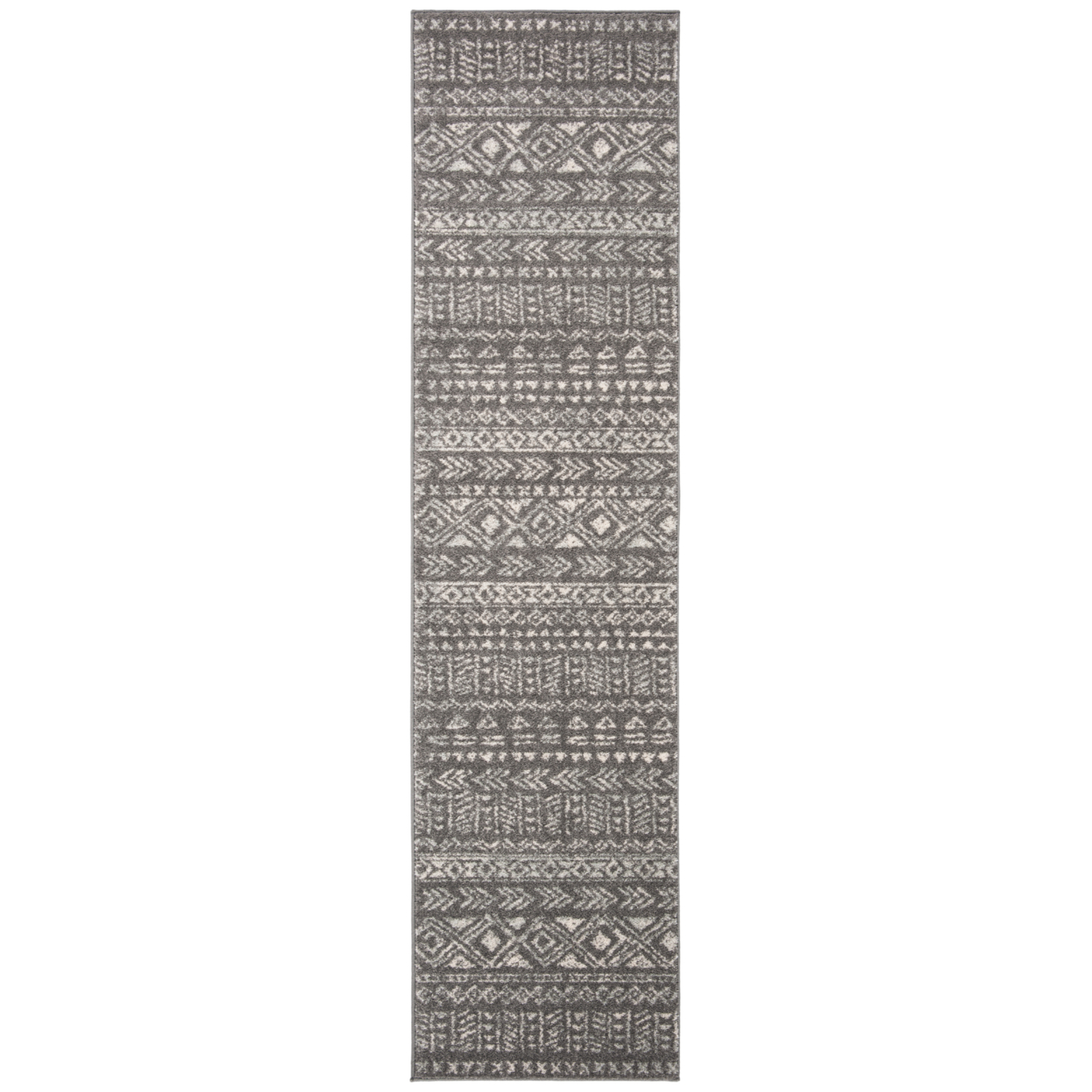SAFAVIEH Tulum Collection TUL263F Dark Grey / Ivory Rug - 2' X 7'