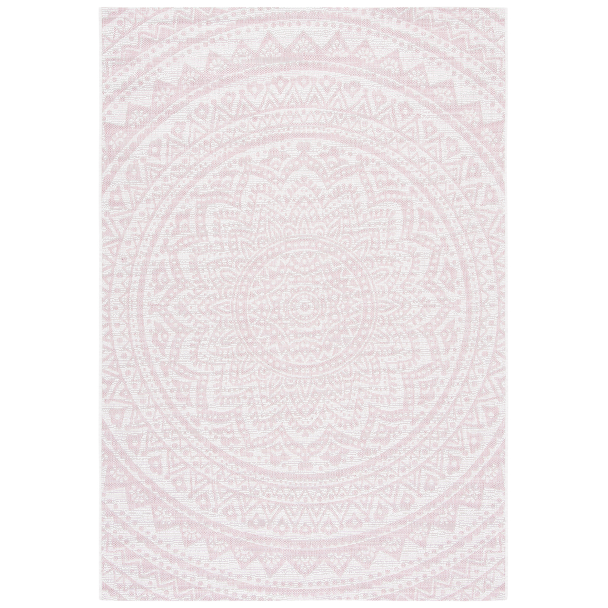 SAFAVIEH Outdoor CY8734-56212 Courtyard Ivory / Soft Pink Rug - 2' X 3' 7