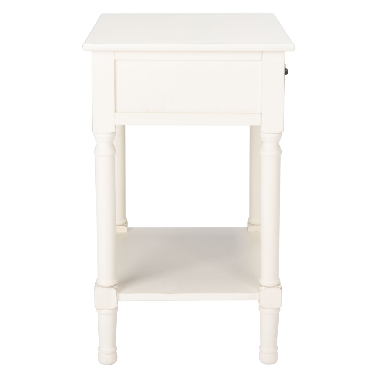 SAFAVIEH Ryder 1-Drawer Accent Table Distressed White / Greige