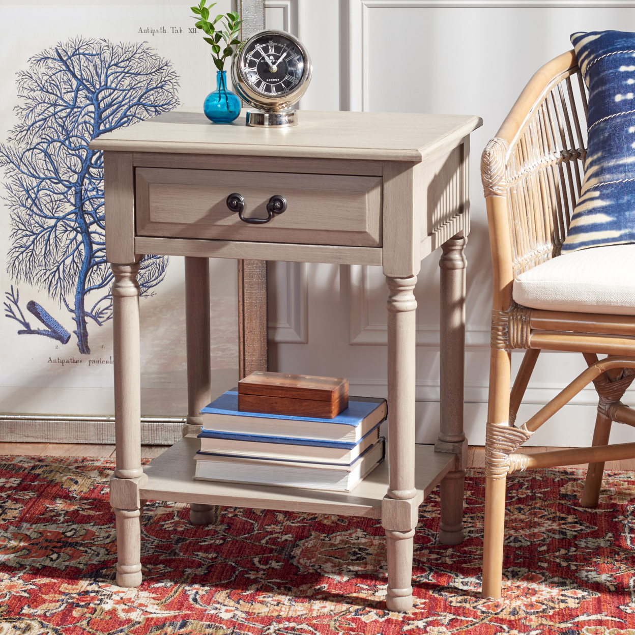 SAFAVIEH Whitney 1-Drawer Accent Table Greige