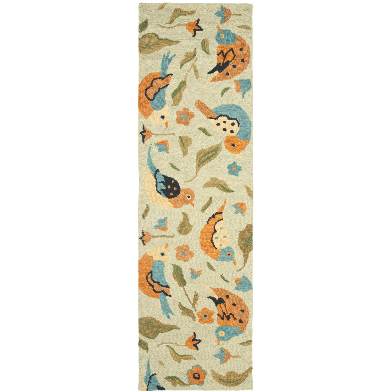 SAFAVIEH Blossom BLM676A Hand-hooked Sage / Multi Rug - 2' 6 X 10'