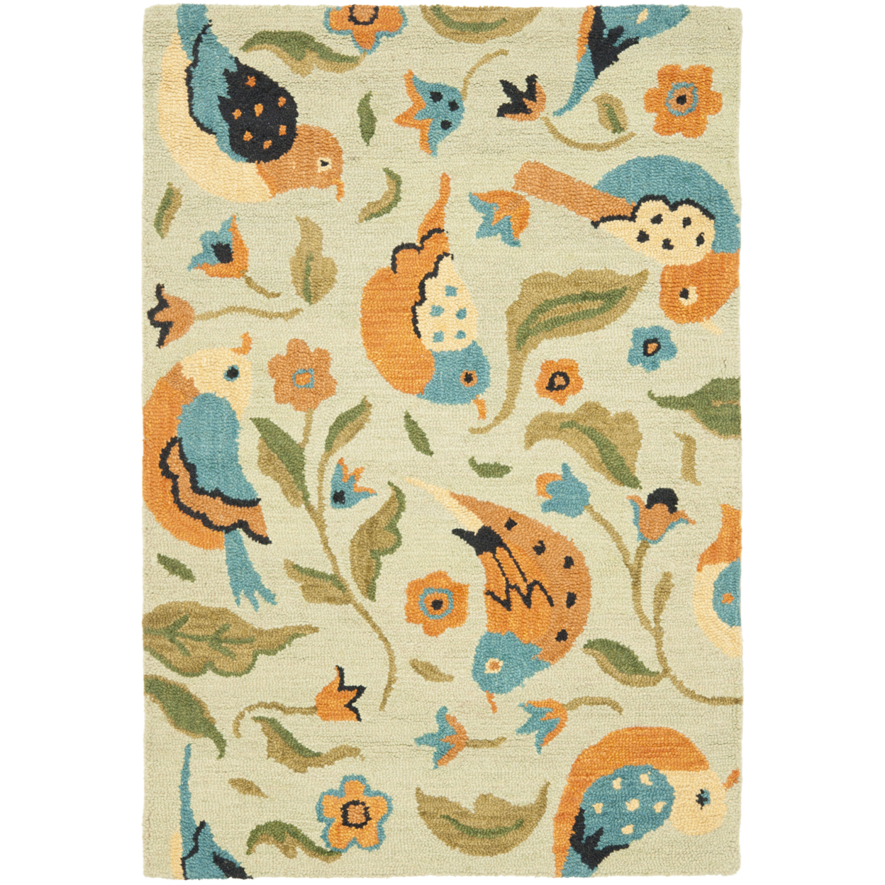 SAFAVIEH Blossom BLM676A Hand-hooked Sage / Multi Rug - 4' X 6'