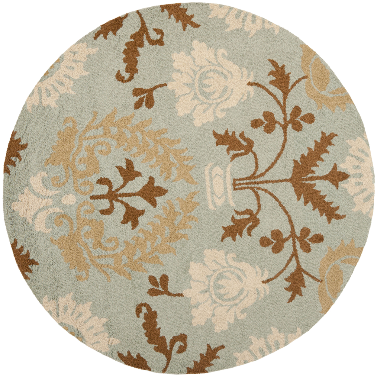 SAFAVIEH Blossom BLM787A Hand-hooked Blue / Multi Rug - 6' Round
