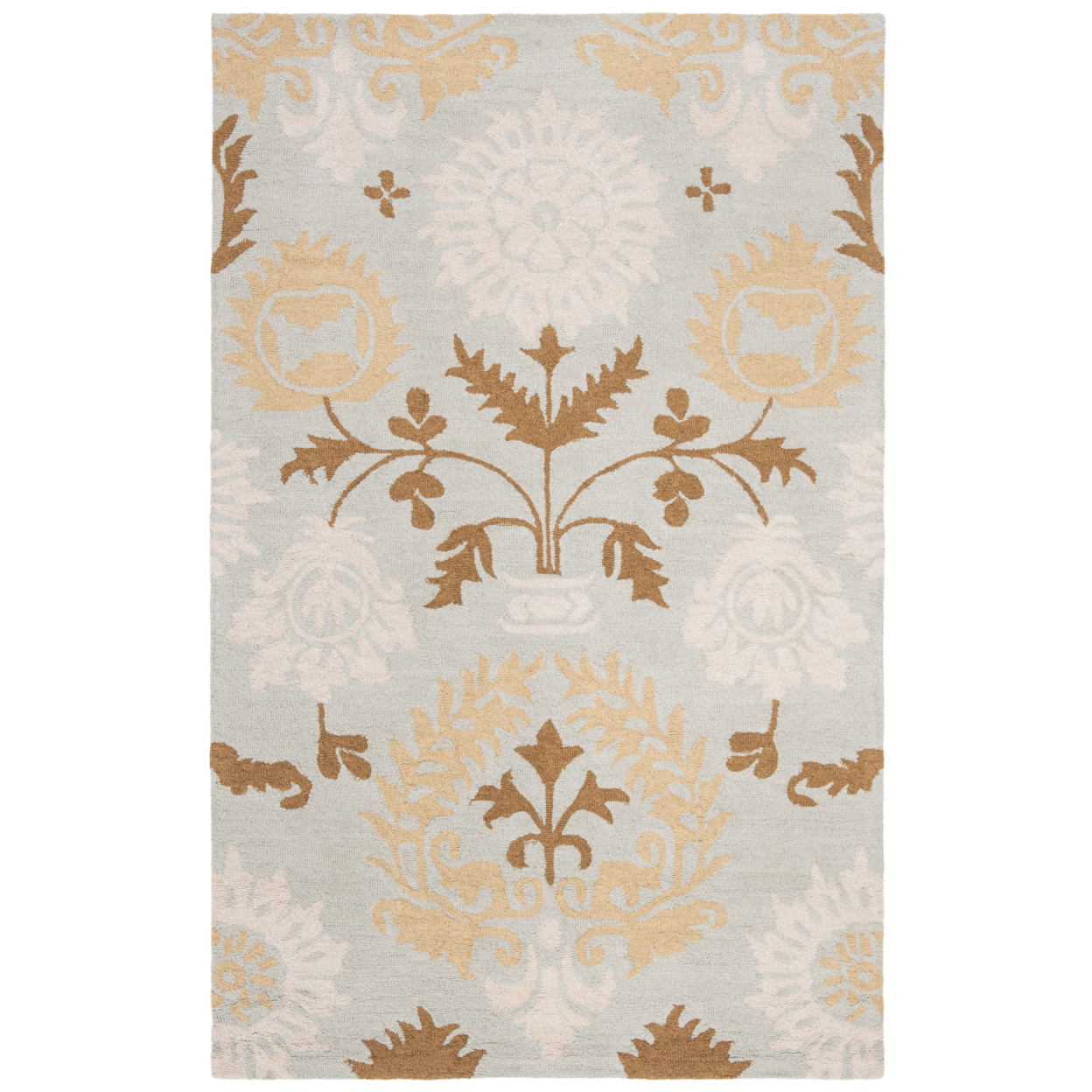 SAFAVIEH Blossom BLM787A Hand-hooked Blue / Multi Rug - 5' X 8'