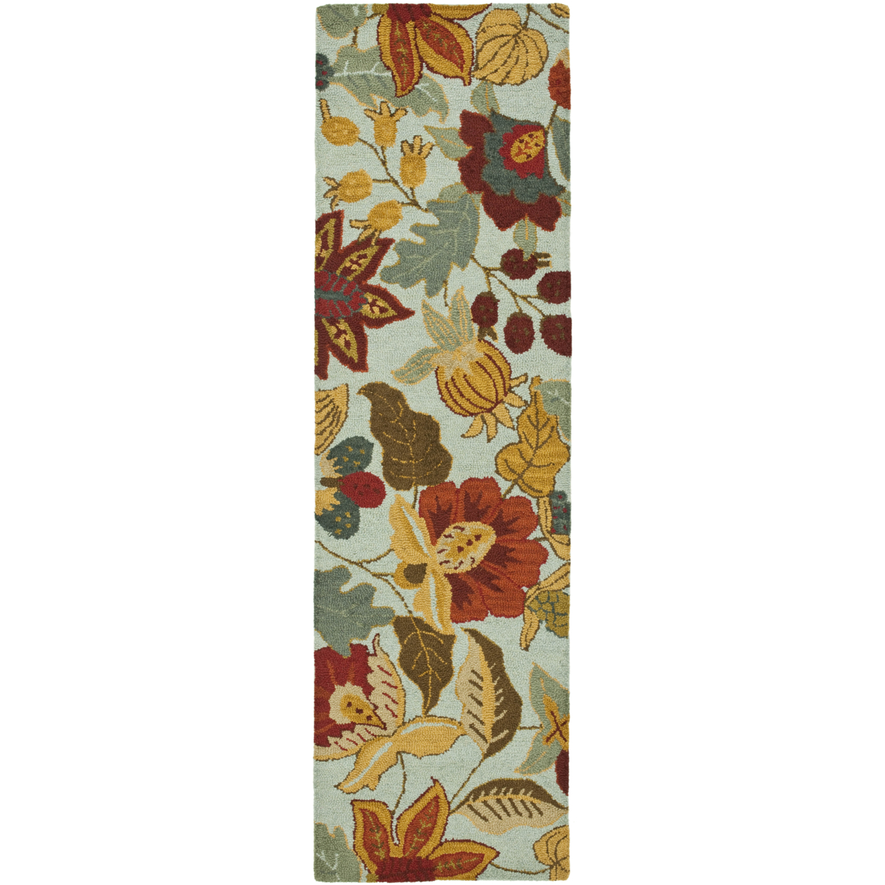 SAFAVIEH Blossom BLM863A Hand-hooked Blue / Multi Rug - 4' X 6'