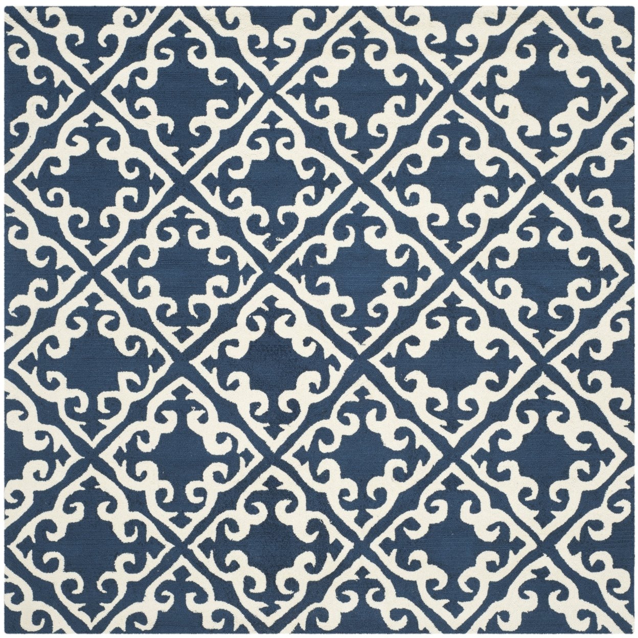 SAFAVIEH Easy Care EZC416A Navy / Ivory Rug - 6' Square