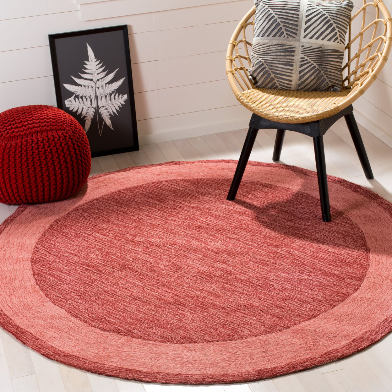 SAFAVIEH Easy Care EZC427D Hand-hooked Red Rug - 8' Round