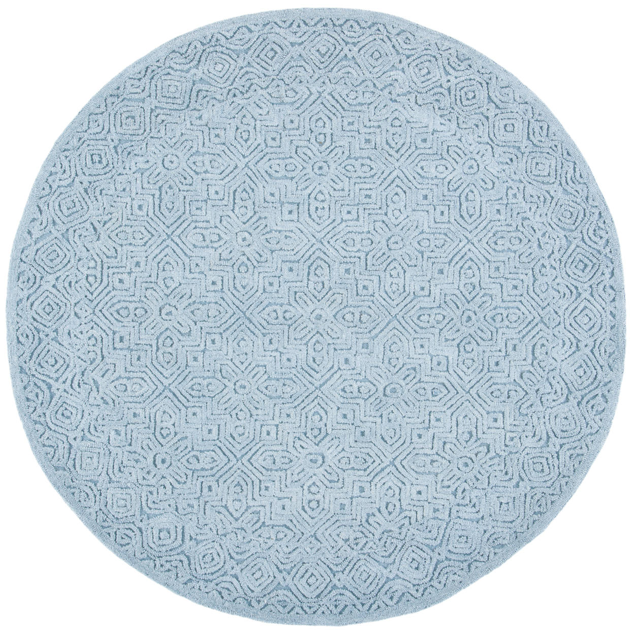 SAFAVIEH Textural Collection TXT101M Handmade Blue Rug - 6' Round