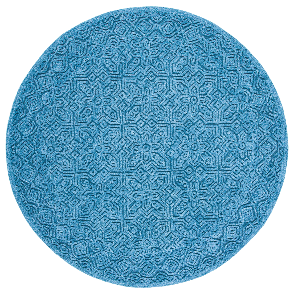 SAFAVIEH Textural TXT101N Handmade Dark Blue Rug - 6' Round