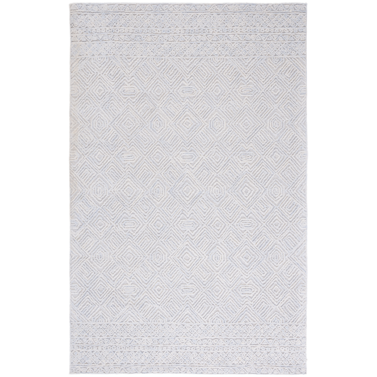 SAFAVIEH Textual TXT201F Handmade Grey / Ivory Rug - 6' Square