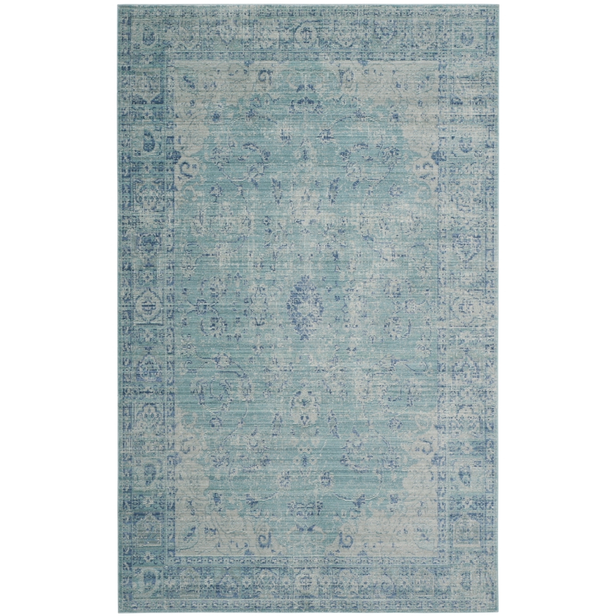 SAFAVIEH Valencia Collection VAL103T Teal / Multi Rug - 5' X 8'