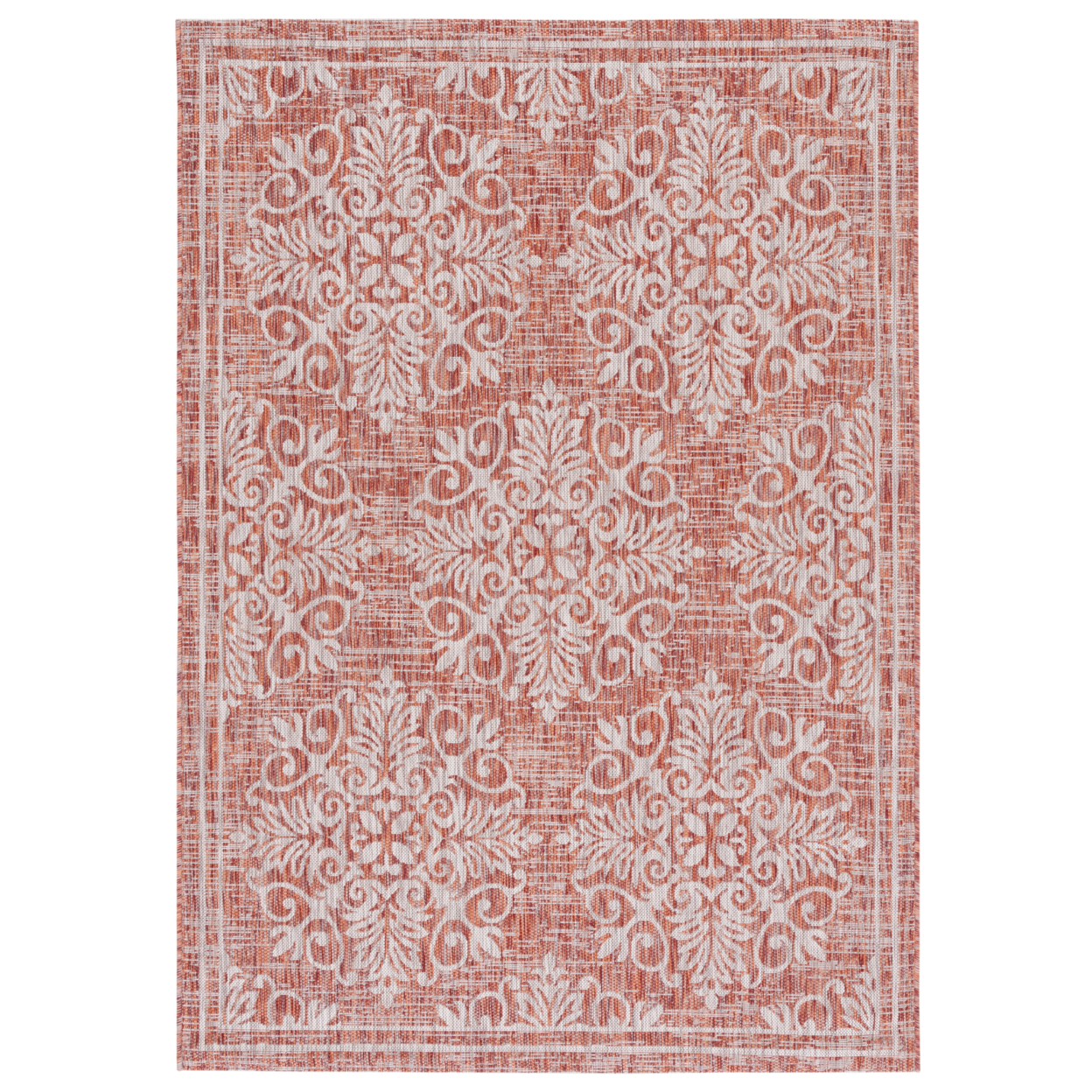 SAFAVIEH Outdoor CY8961-36521 Courtyard Red / Ivory Rug - 5' 5 X 7' 7