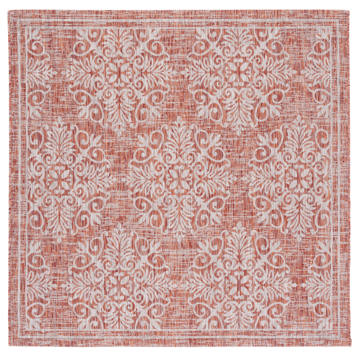 SAFAVIEH Outdoor CY8961-36521 Courtyard Red / Ivory Rug - 6' 7 Square