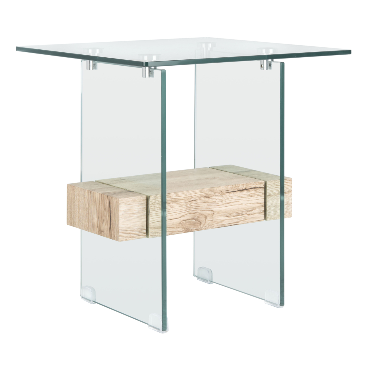 SAFAVIEH Kayley Accent Table Natural / Glass
