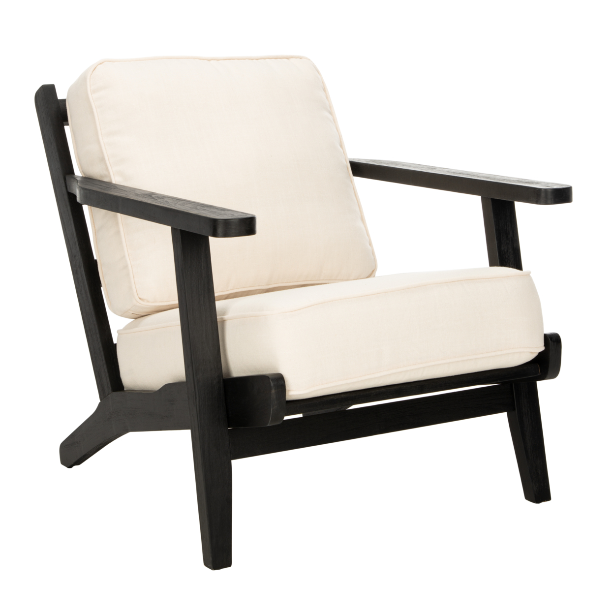 SAFAVIEH Nico Mid-Century Accent Chair Bone / Black