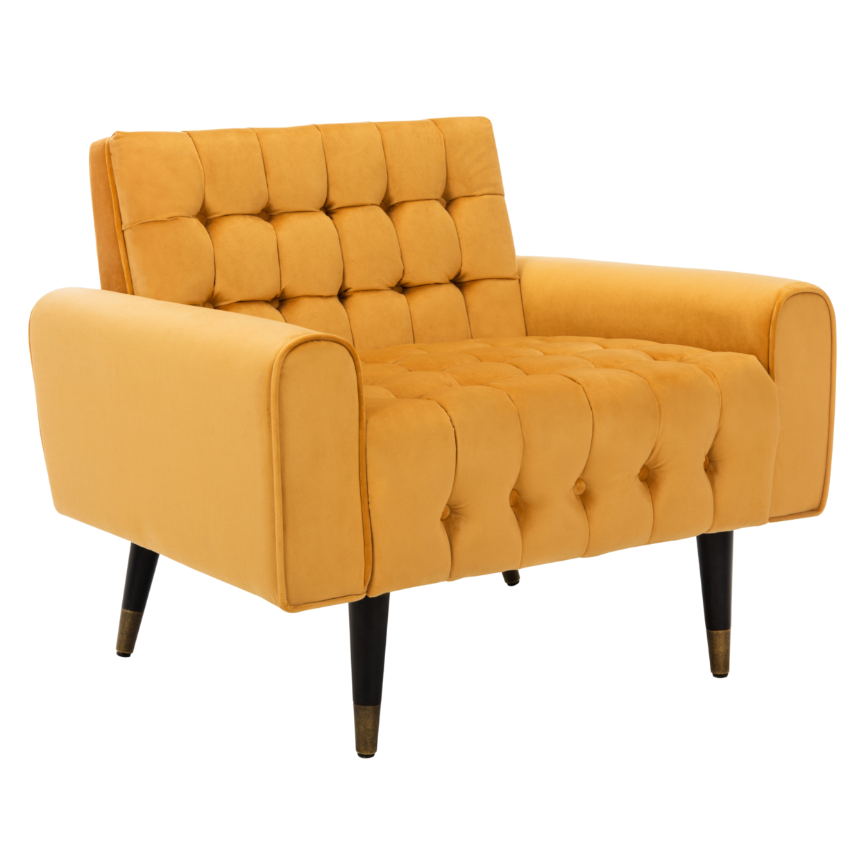 SAFAVIEH Amaris Tufted Accent Chair Marigold / Black