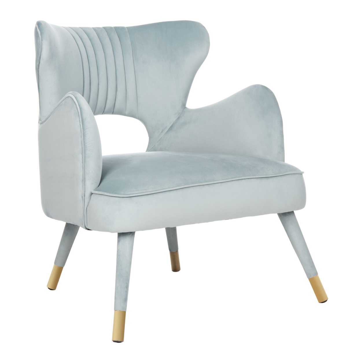 SAFAVIEH Blair Wingback Accent Chair Slate Blue/ Gold