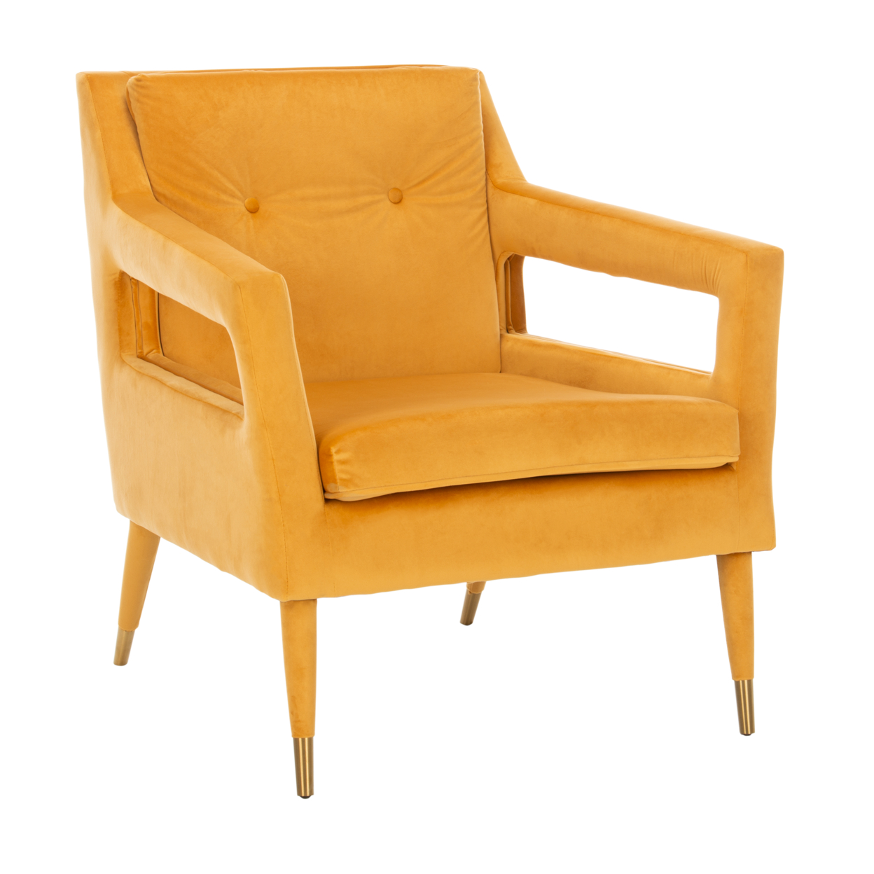 SAFAVIEH Mara Tufted Accent Chair Marigold / Gold