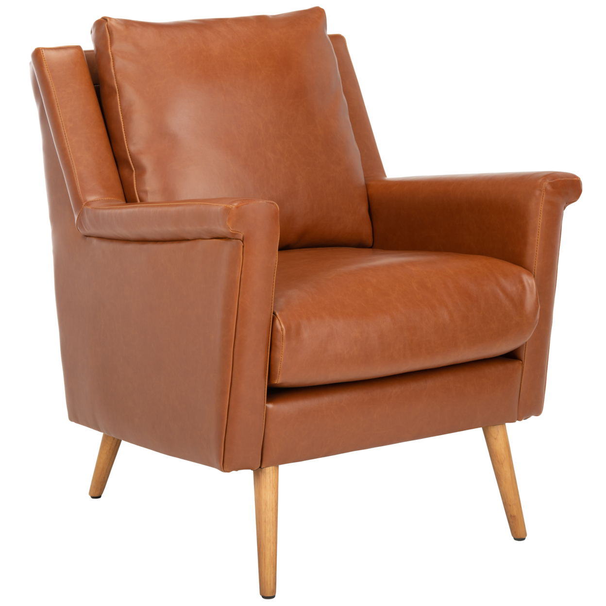 SAFAVIEH Astrid Mid-Century Arm Chair Cognac/ Natural