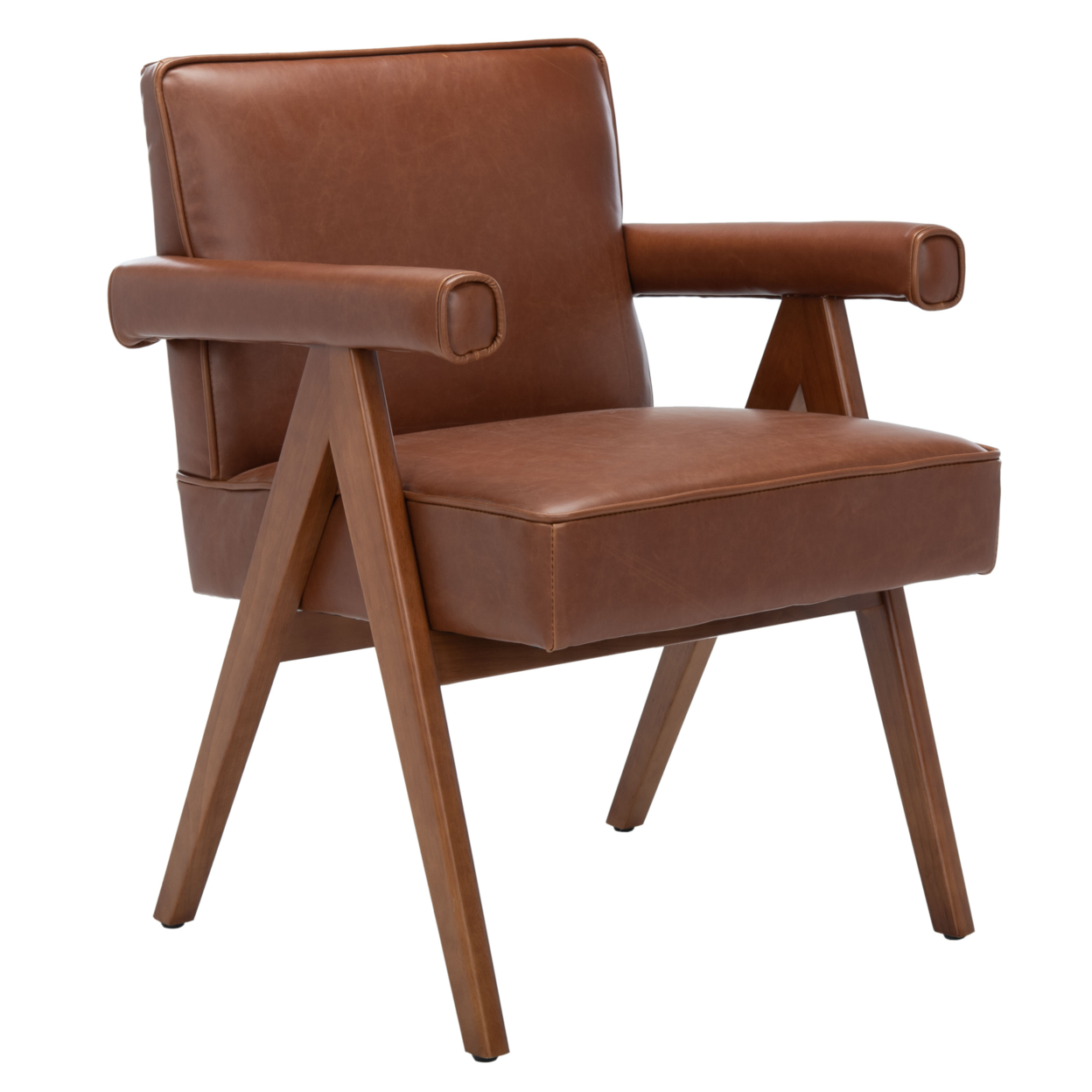 SAFAVIEH Suri Mid-Century Arm Chair Cognac / Walnut