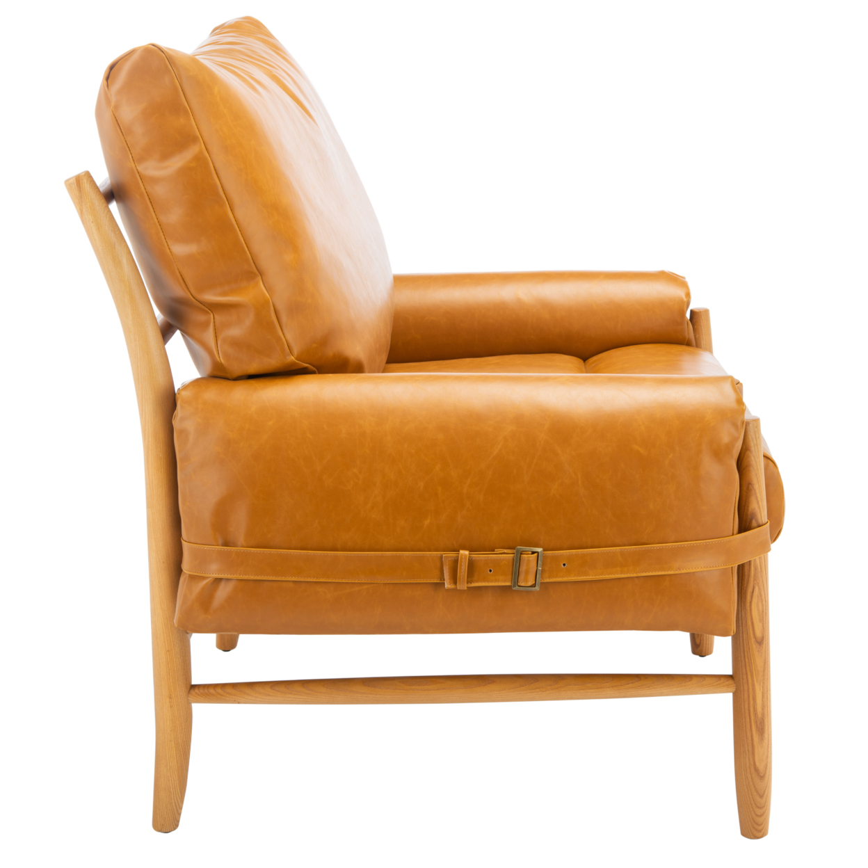 SAFAVIEH Oslo Mid-Century Arm Chair Caramel / Natural