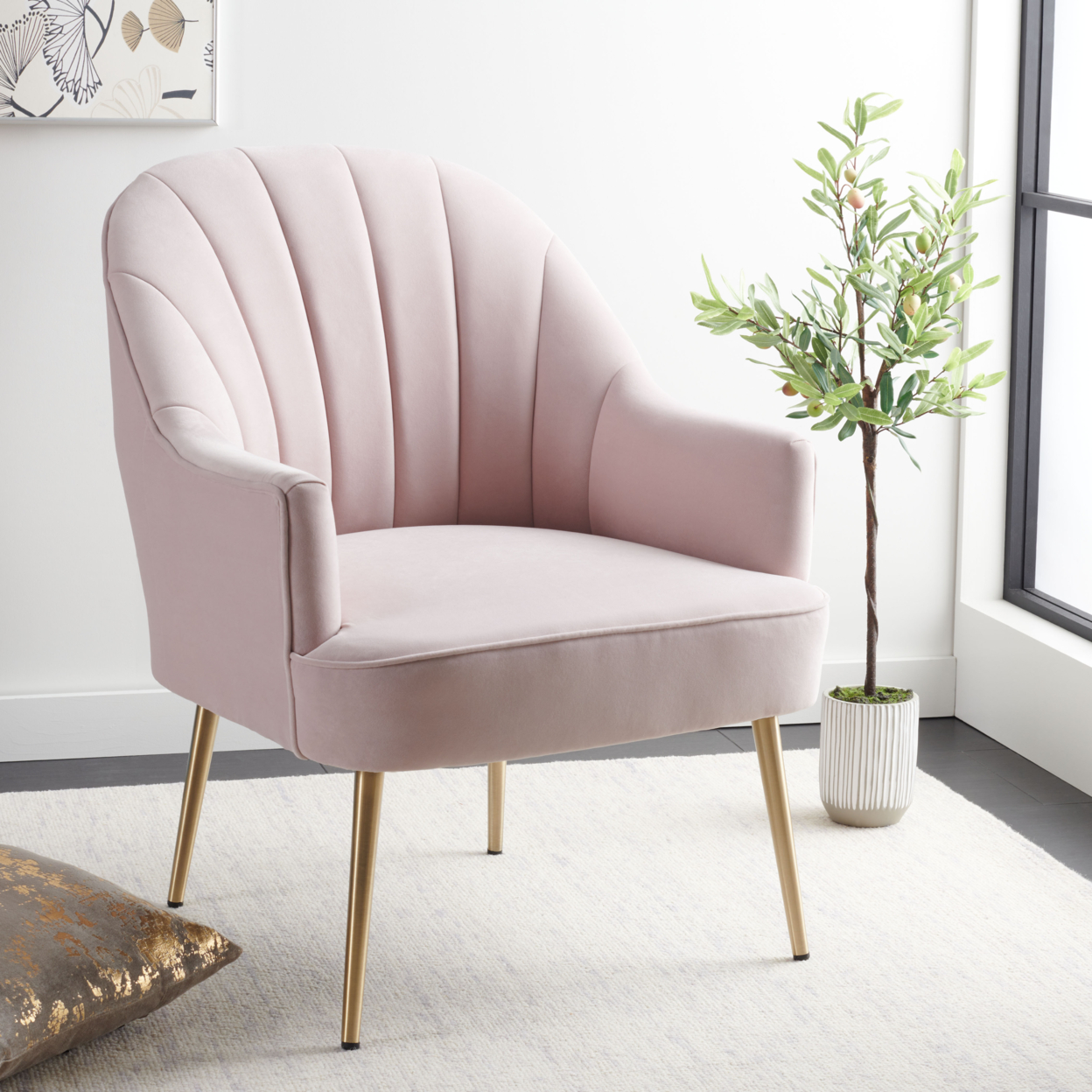 SAFAVIEH Areli Accent Chair Light Pink