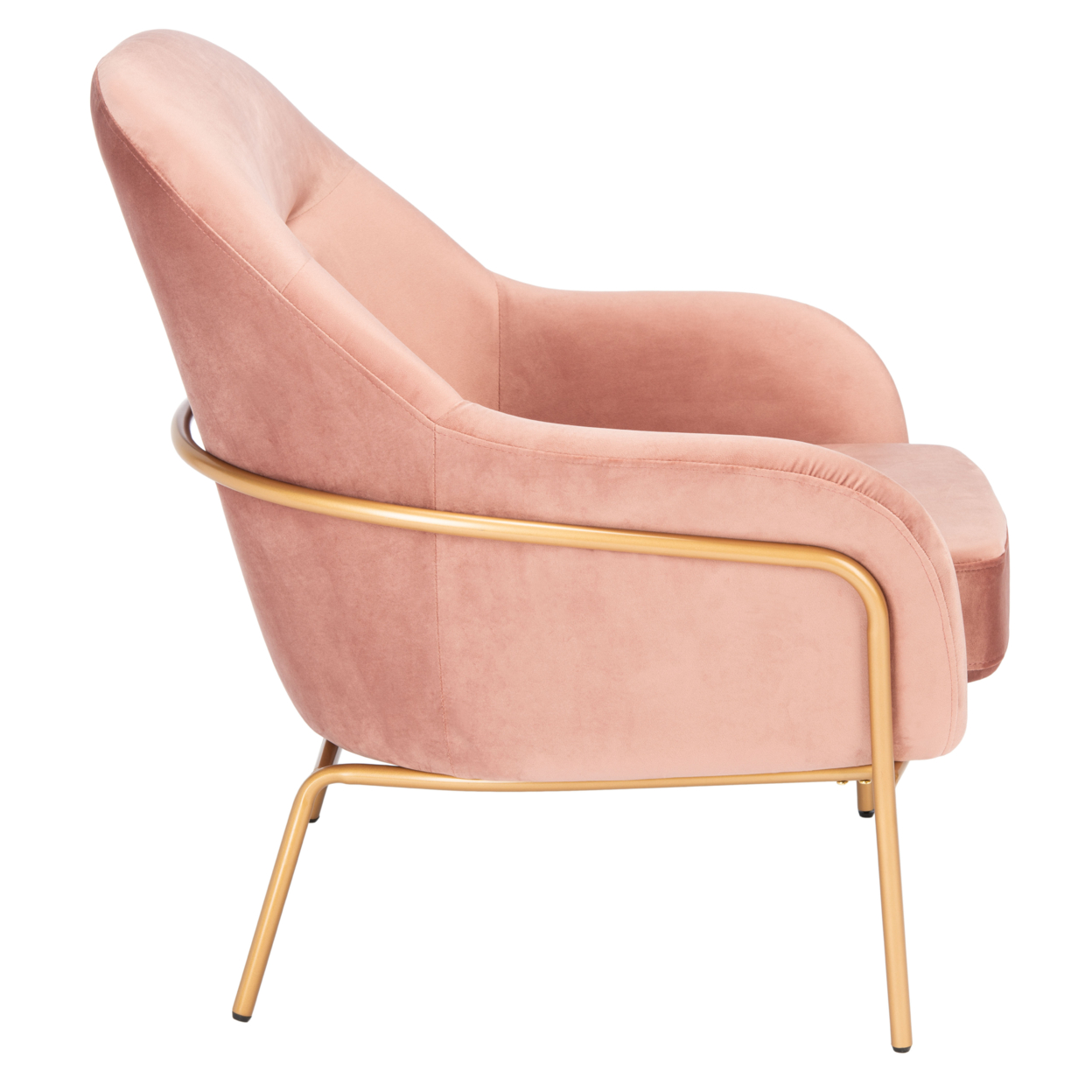 SAFAVIEH Eleazer Velvet Accent Chair Dusty Rose / Gold