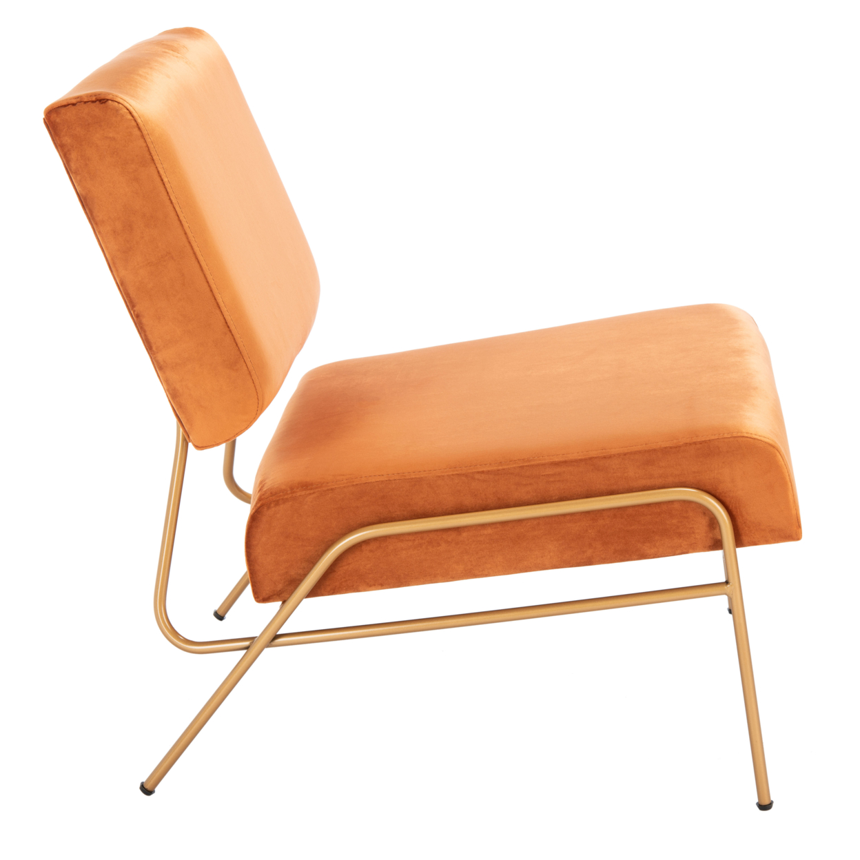 SAFAVIEH Romilly Velvet Accent Chair Sienna / Gold