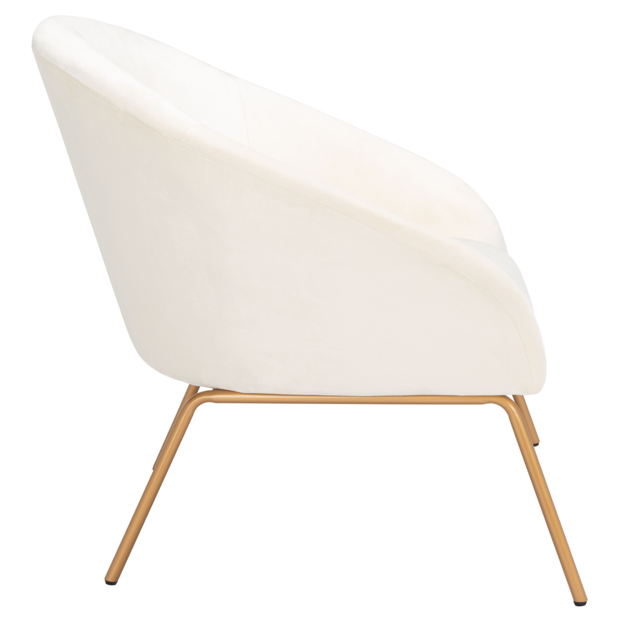 SAFAVIEH Mandi Velvet Accent Chair Creme / Gold