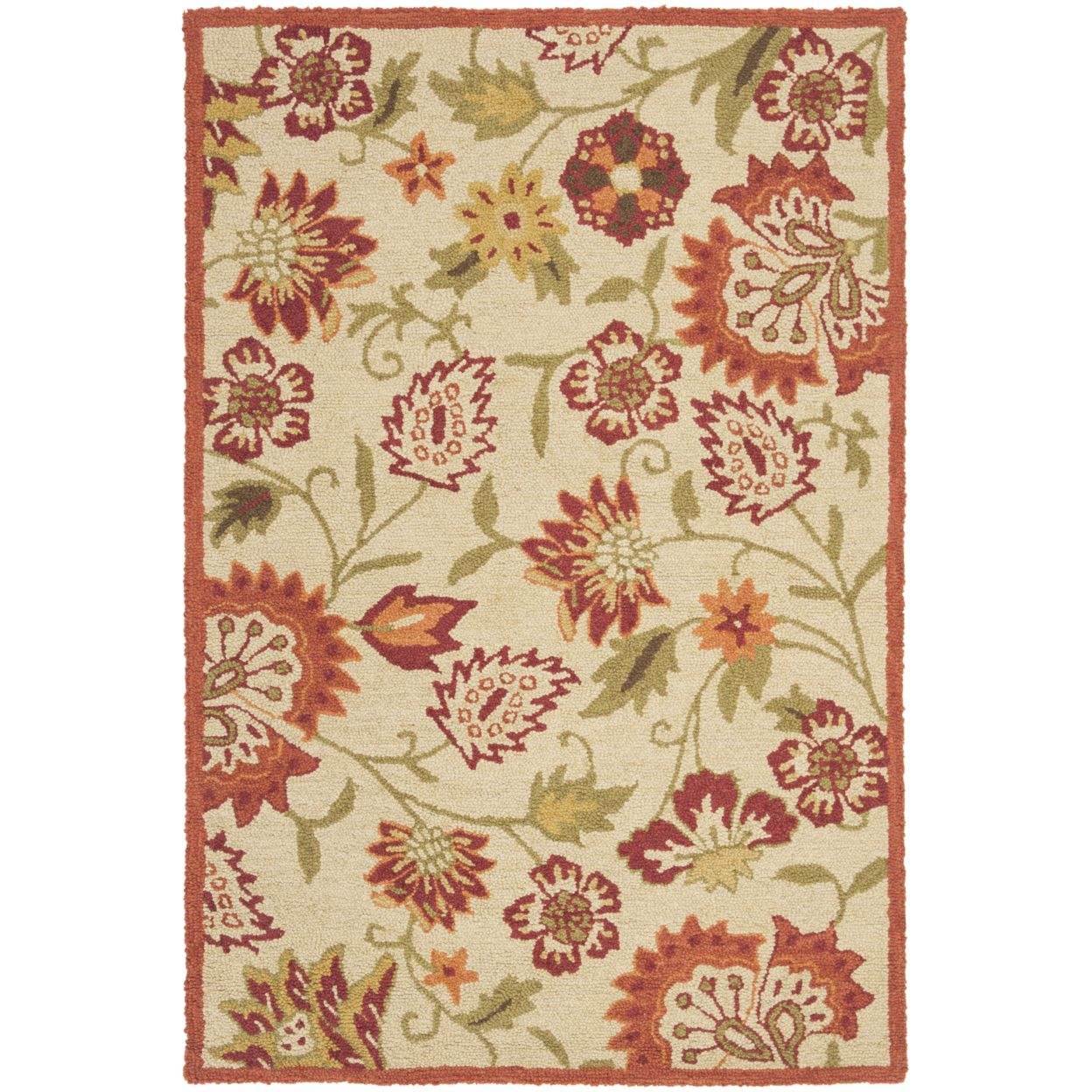 SAFAVIEH Blossom BLM862A Hand-hooked Beige / Multi Rug - 3' X 5'